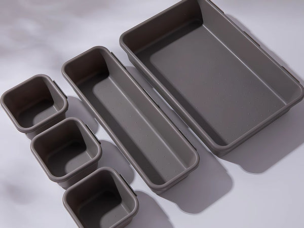 Organizatorių rinkinys 8 vnt. Smulkmenų dėklų plastikinių stalčių dėžučių