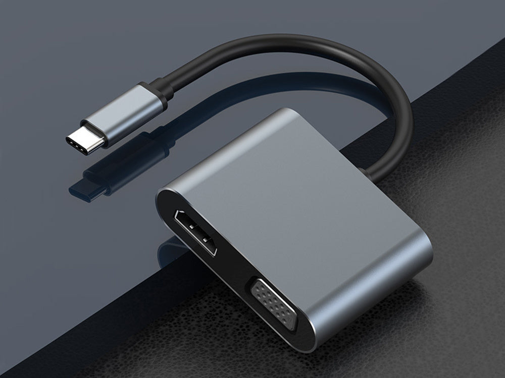 Adapteris usb-c į hdmi 4k vga koncentratorius usb 3.0 usb-c maitinimo adapteris