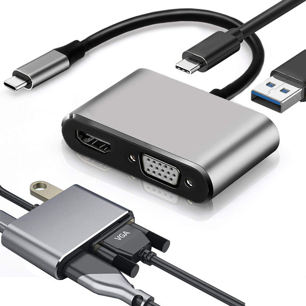 Adapteris usb-c į hdmi 4k vga koncentratorius usb 3.0 usb-c maitinimo adapteris