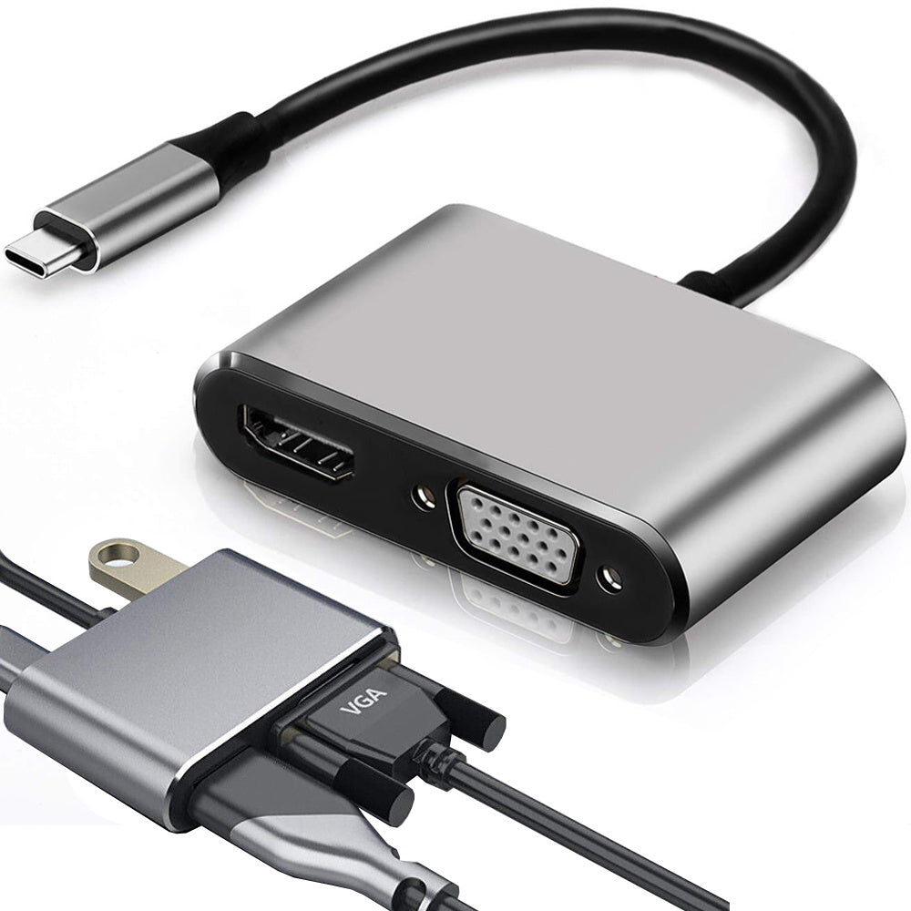 Adapteris usb-c į hdmi 4k vga koncentratorius usb 3.0 usb-c maitinimo adapteris