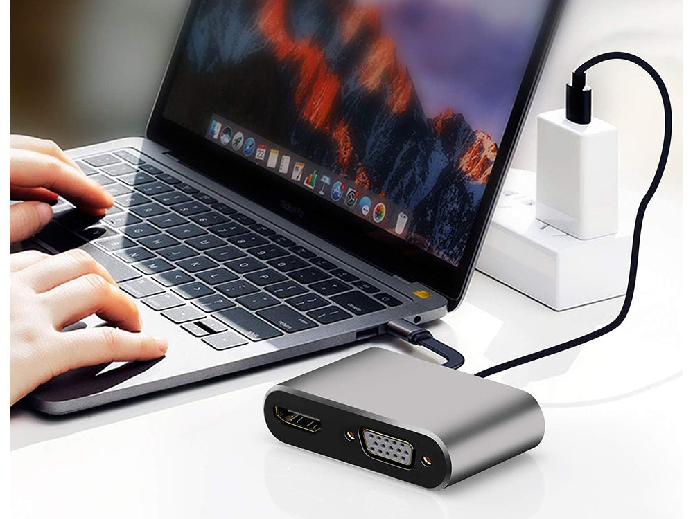 Adapteris usb-c į hdmi 4k vga koncentratorius usb 3.0 usb-c maitinimo adapteris