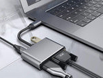 Adapteris usb-c į hdmi 4k vga koncentratorius usb 3.0 usb-c maitinimo adapteris