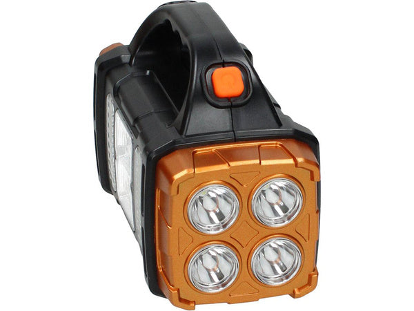 Saulės žibintuvėlis nešiojamas įkraunamas led cob powerbank prožektorius, Auksinis, Szín, Aranysárga