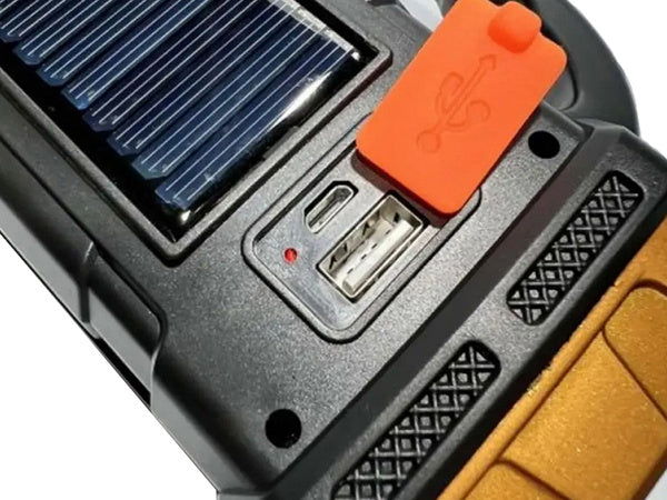 Saulės žibintuvėlis nešiojamas įkraunamas led cob powerbank prožektorius, Auksinis, Szín, Aranysárga