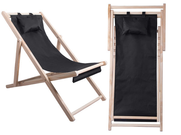Medinis gultas paplūdimio kėdės sulankstomos sodo pagalvėlė paplūdimio kėdė, Juoda, Szín, Fekete