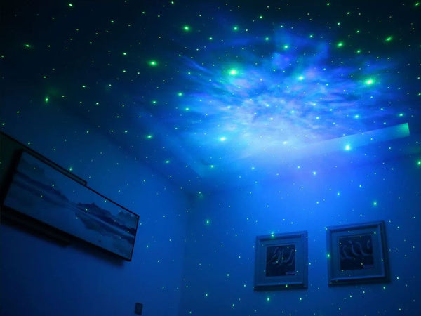 Žvaigždžių projektorius astronautas galaktikos naktinė šviesa dangaus lazeris buvo nuotolinio valdymo pultas