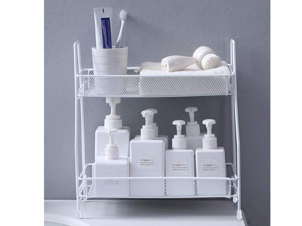 Virtuvės lentyna virtuvės organizatorius nuolatinis dviejų lygių palėpės prieskonių stovas, Baltas, Szín, Fehér