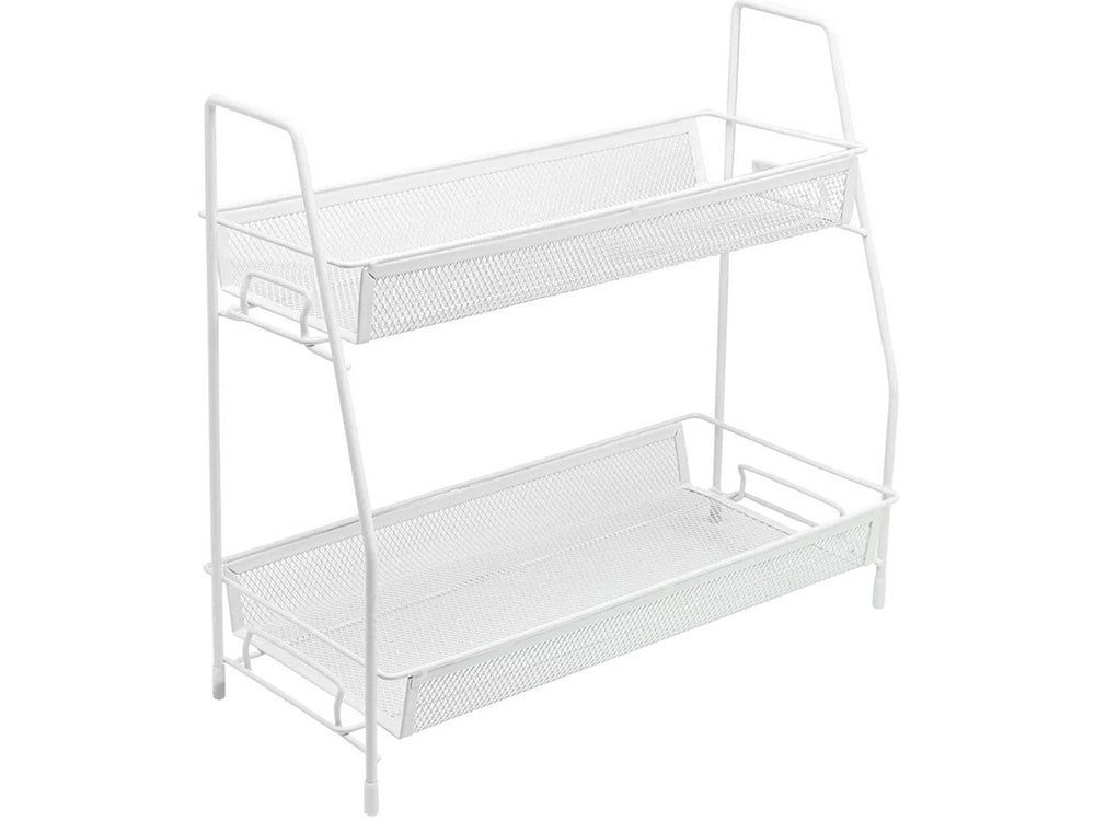 Virtuvės lentyna virtuvės organizatorius nuolatinis dviejų lygių palėpės prieskonių stovas, Baltas, Szín, Fehér