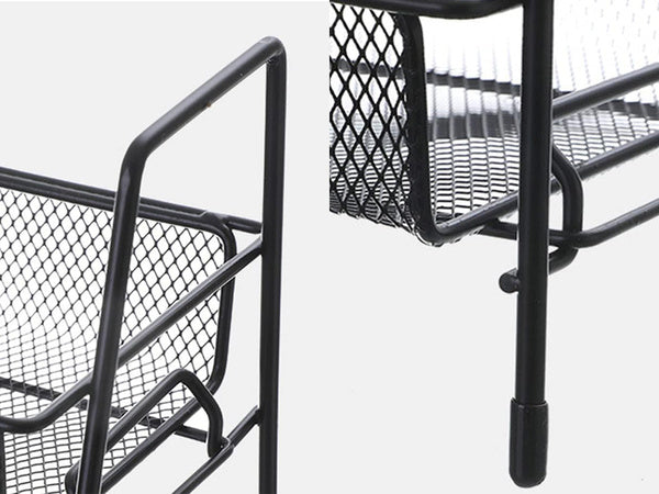 Virtuvės lentyna virtuvės organizatorius nuolatinis dviejų lygių palėpės prieskonių stovas, Juoda, Szín, Fekete