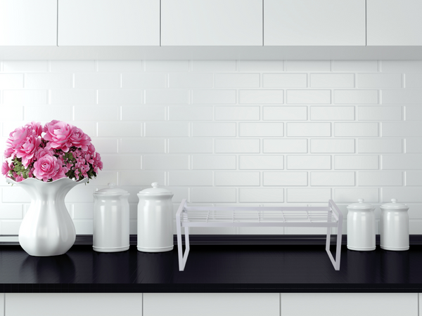 Metalinė lentyna vieno aukšto virtuvės organizatoriaus stovas balta virtuvei, Baltas, Szín, Fehér