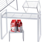 Vieno lygio metalinė lentyna virtuvės stalviršiui virtuvės organizatoriaus palėpės stovas, Baltas, Szín, Fehér