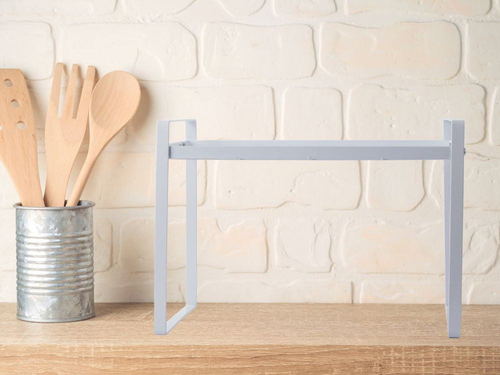 Vieno lygio metalinė lentyna virtuvės stalviršiui virtuvės organizatoriaus palėpės stovas, Baltas, Szín, Fehér