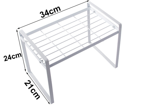 Vieno lygio metalinė lentyna virtuvės stalviršiui virtuvės organizatoriaus palėpės stovas, Baltas, Szín, Fehér