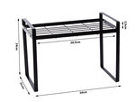 Vieno lygio metalinė lentyna virtuvės stalviršiui virtuvės organizatoriaus palėpės stovas, Juoda, Szín, Fekete