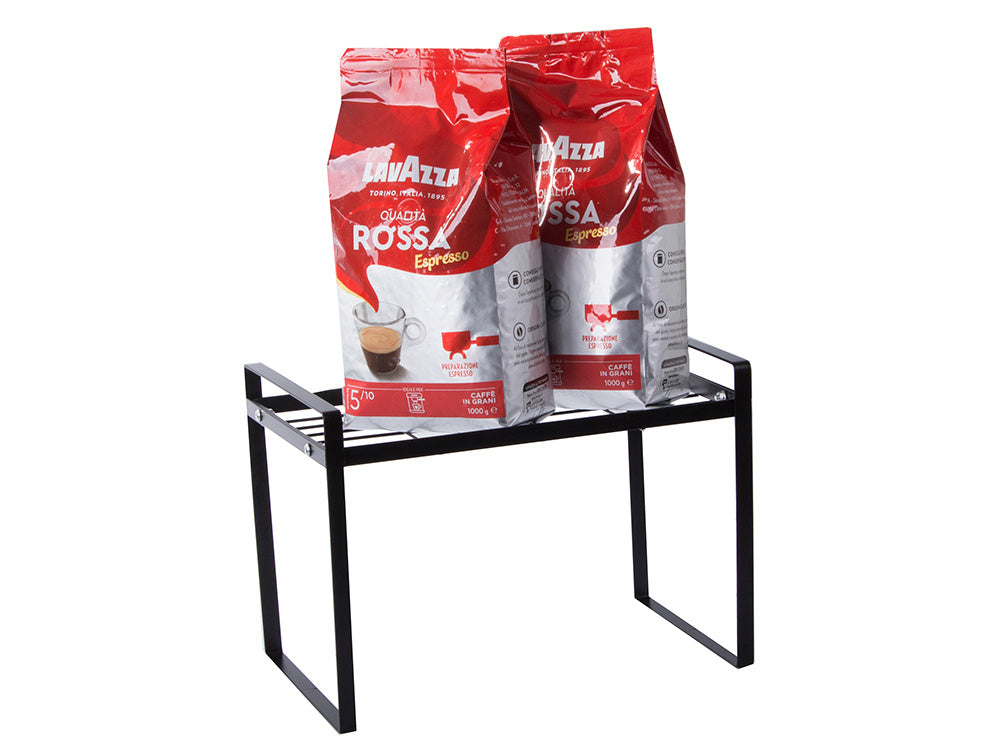 Vieno lygio metalinė lentyna virtuvės stalviršiui virtuvės organizatoriaus palėpės stovas, Juoda, Szín, Fekete