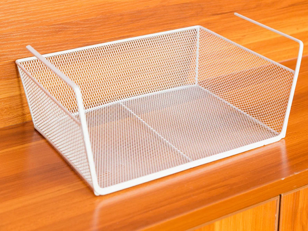 Metalinis krepšelis pakabinama virtuvės lentyna pakabinama lentyna organizatorius, Baltas, Szín, Fehér