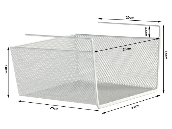 Metalinis krepšelis pakabinama virtuvės lentyna pakabinama lentyna organizatorius, Baltas, Szín, Fehér