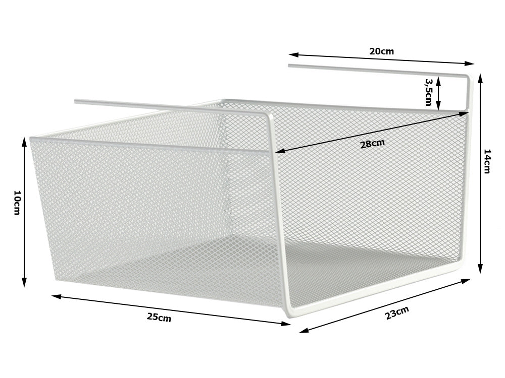 Metalinis krepšelis pakabinama virtuvės lentyna pakabinama lentyna organizatorius, Baltas, Szín, Fehér