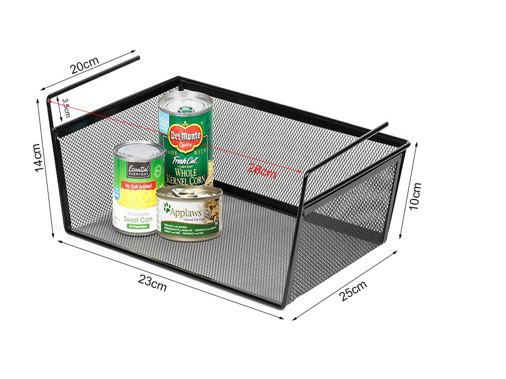 Metalinis krepšelis pakabinama virtuvės lentyna pakabinama lentyna organizatorius, Juoda, Szín, Fekete