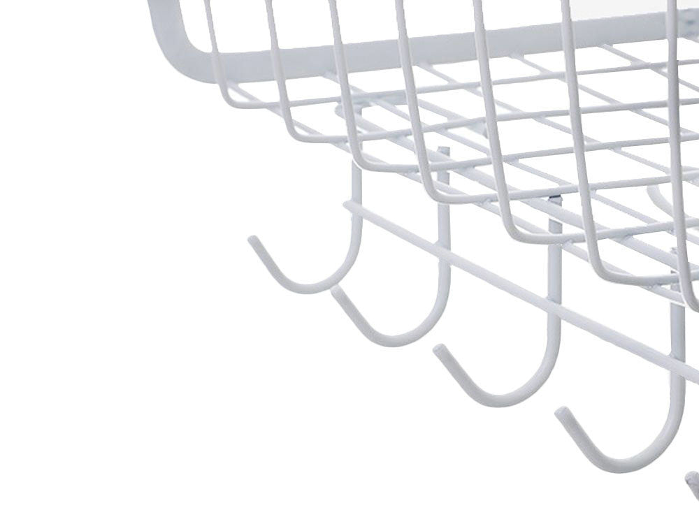 Metalinis krepšelis po spintelės viršumi 5 kabliukai popieriaus laikiklis, Baltas, Szín, Fehér