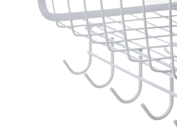 Metalinis krepšelis po spintelės viršumi 5 kabliukai popieriaus laikiklis, Baltas, Szín, Fehér