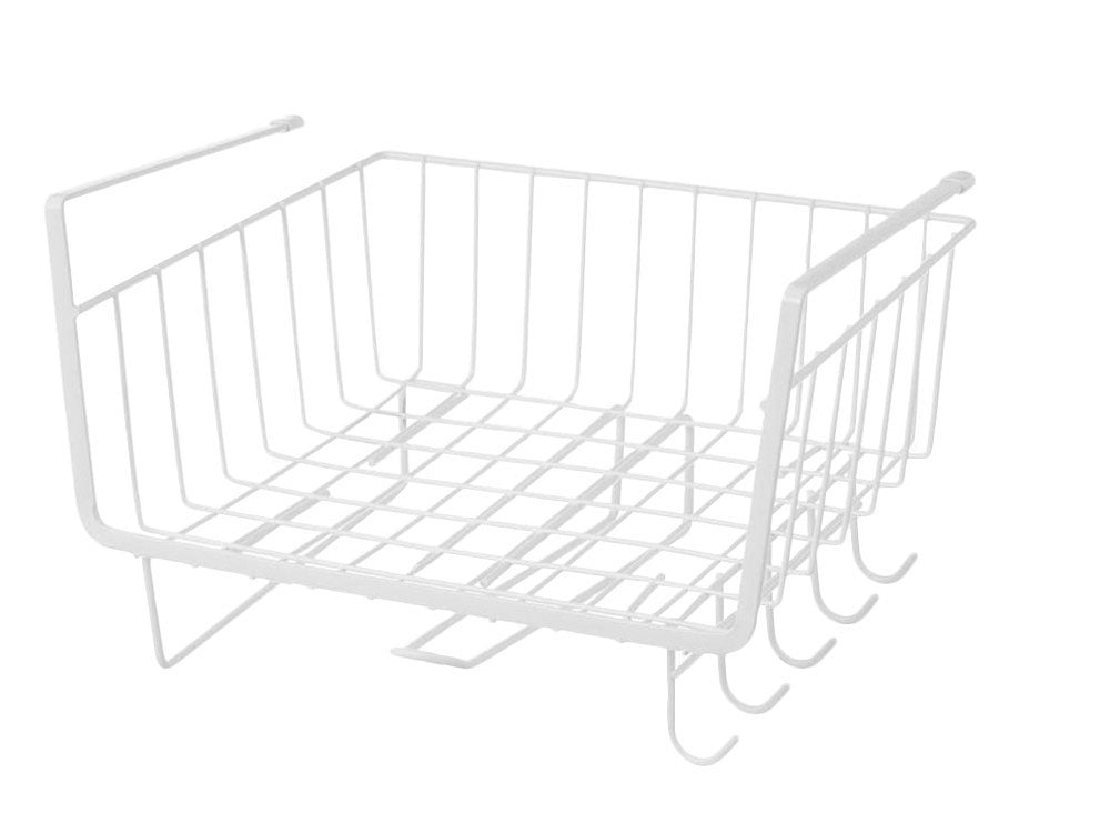 Metalinis krepšelis po spintelės viršumi 5 kabliukai popieriaus laikiklis, Baltas, Szín, Fehér