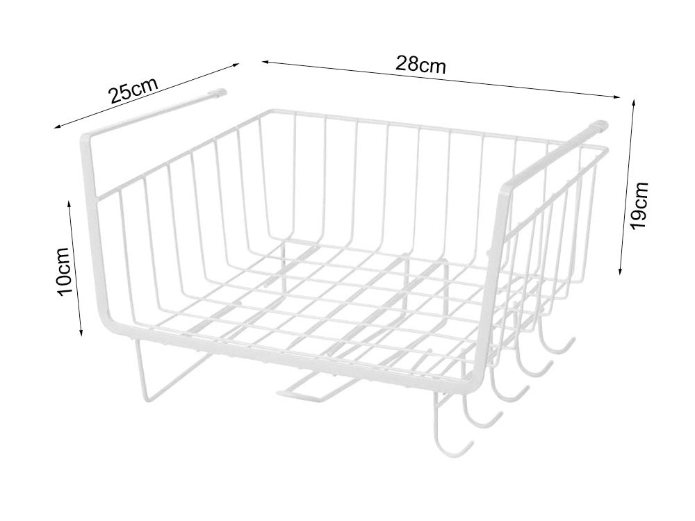 Metalinis krepšelis po spintelės viršumi 5 kabliukai popieriaus laikiklis, Baltas, Szín, Fehér