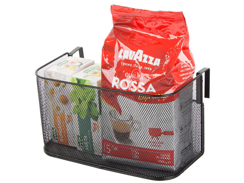 Krepšelis metalinis durelėse kabantis organizatorius virtuvės pakabinama lentyna, Juoda, Szín, Fekete