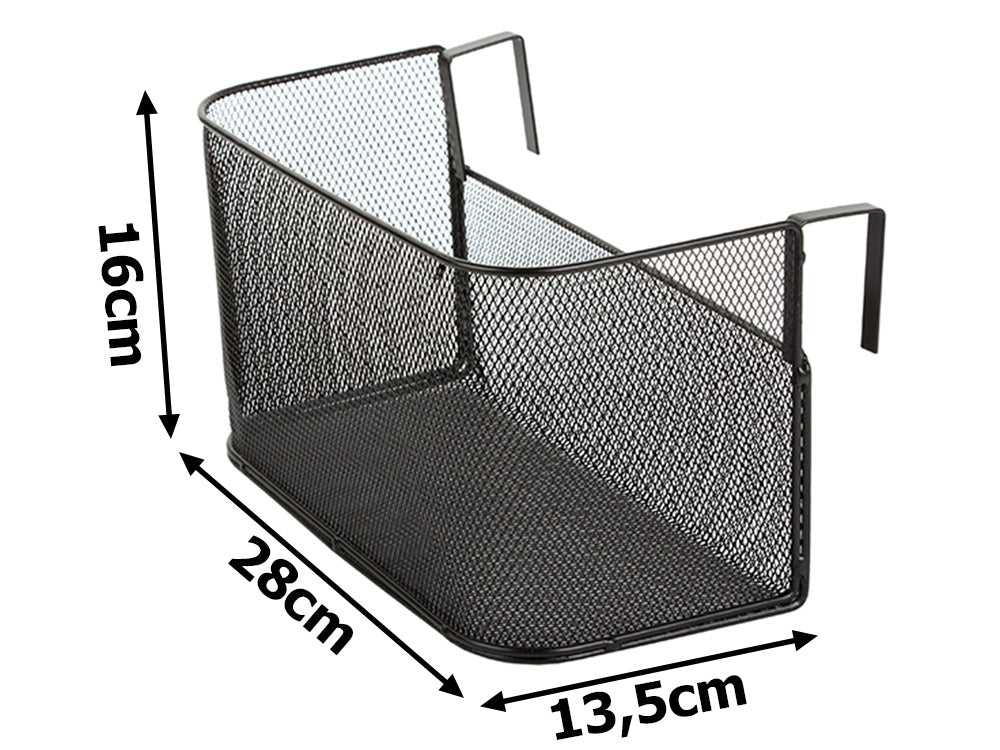 Krepšelis metalinis durelėse kabantis organizatorius virtuvės pakabinama lentyna, Juoda, Szín, Fekete