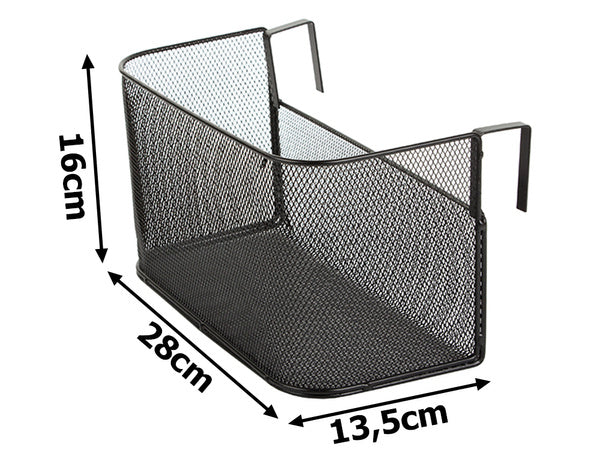 Krepšelis metalinis durelėse kabantis organizatorius virtuvės pakabinama lentyna, Juoda, Szín, Fekete