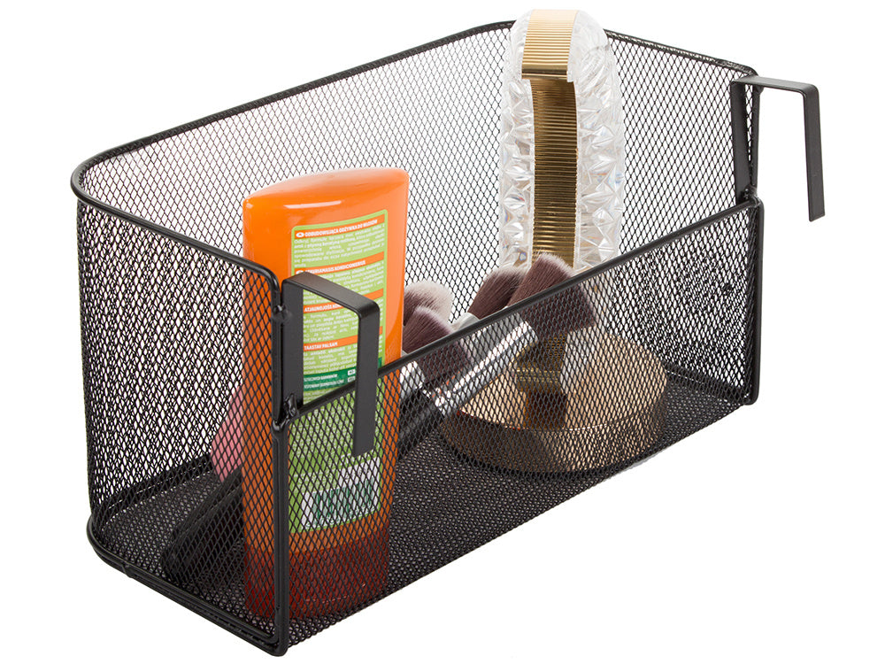 Krepšelis metalinis durelėse kabantis organizatorius virtuvės pakabinama lentyna, Juoda, Szín, Fekete