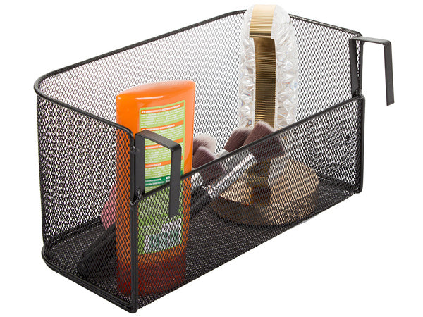 Krepšelis metalinis durelėse kabantis organizatorius virtuvės pakabinama lentyna, Juoda, Szín, Fekete