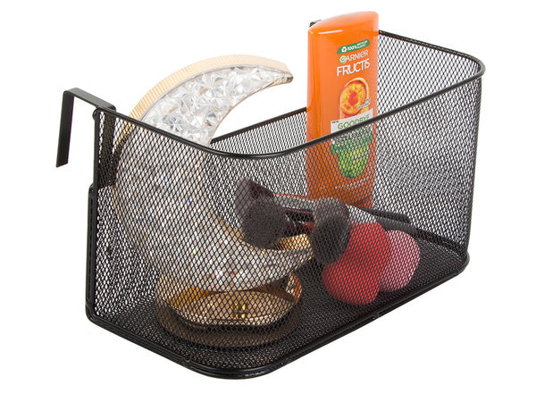 Krepšelis metalinis durelėse kabantis organizatorius virtuvės pakabinama lentyna, Juoda, Szín, Fekete