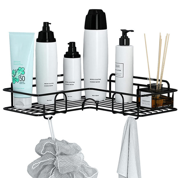 Palėpės kampinis vonios kambario dušo lentynos kabinimo kablys juodas, Juoda, Szín, Fekete