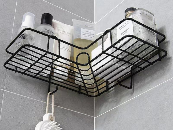 Palėpės kampinis vonios kambario dušo lentynos kabinimo kablys juodas, Juoda, Szín, Fekete