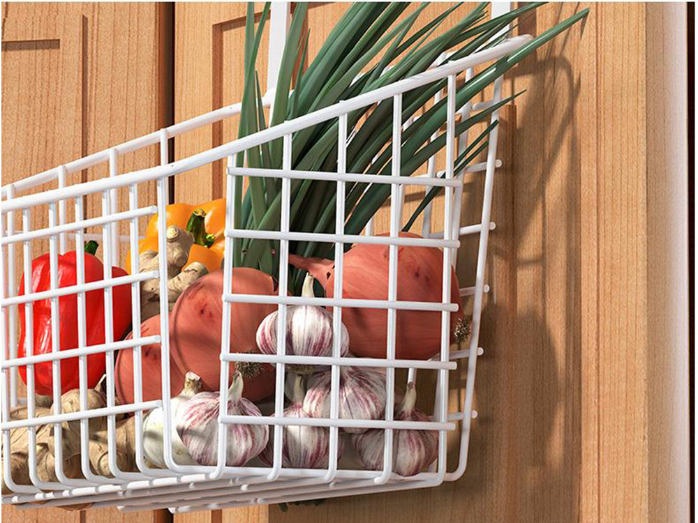 Krepšelis metalinis durelėse kabantis organizatorius virtuvės pakabinama lentyna, Baltas, Szín, Fehér