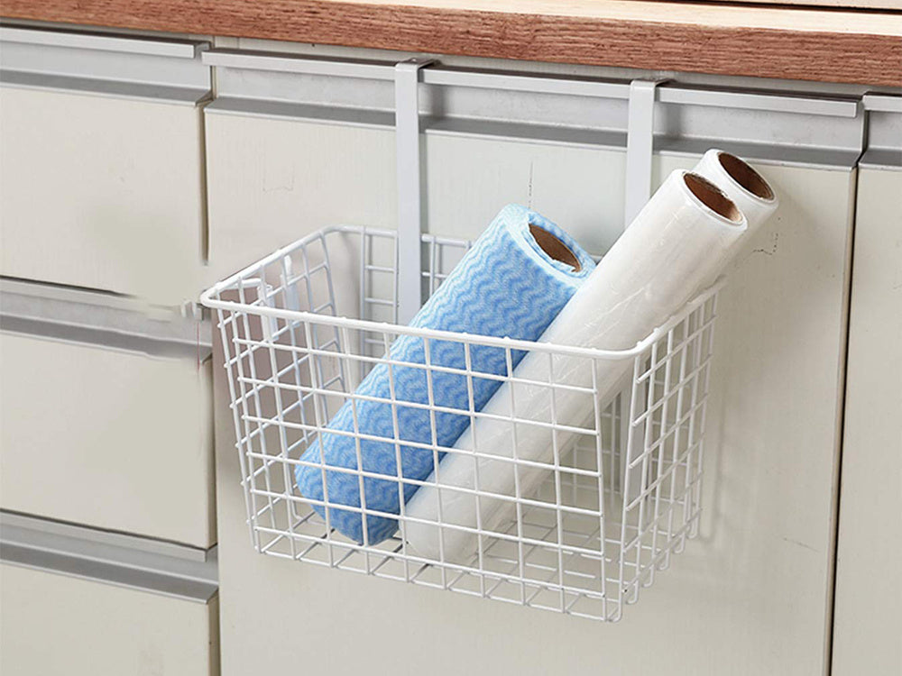 Krepšelis metalinis durelėse kabantis organizatorius virtuvės pakabinama lentyna, Baltas, Szín, Fehér