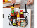 Krepšelis metalinis durelėse kabantis organizatorius virtuvės pakabinama lentyna, Juoda, Szín, Fekete