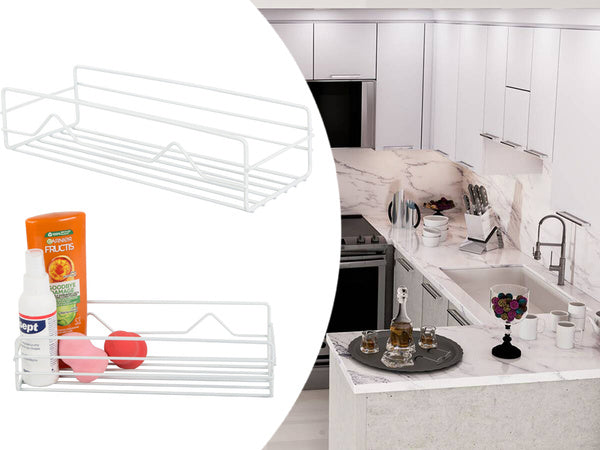 Palėpės vonios kambario dušo lentyna kabanti metalinė lentyna, Baltas, Szín, Fehér