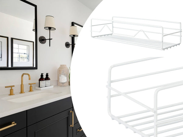 Palėpės vonios kambario dušo lentyna kabanti metalinė lentyna, Baltas, Szín, Fehér