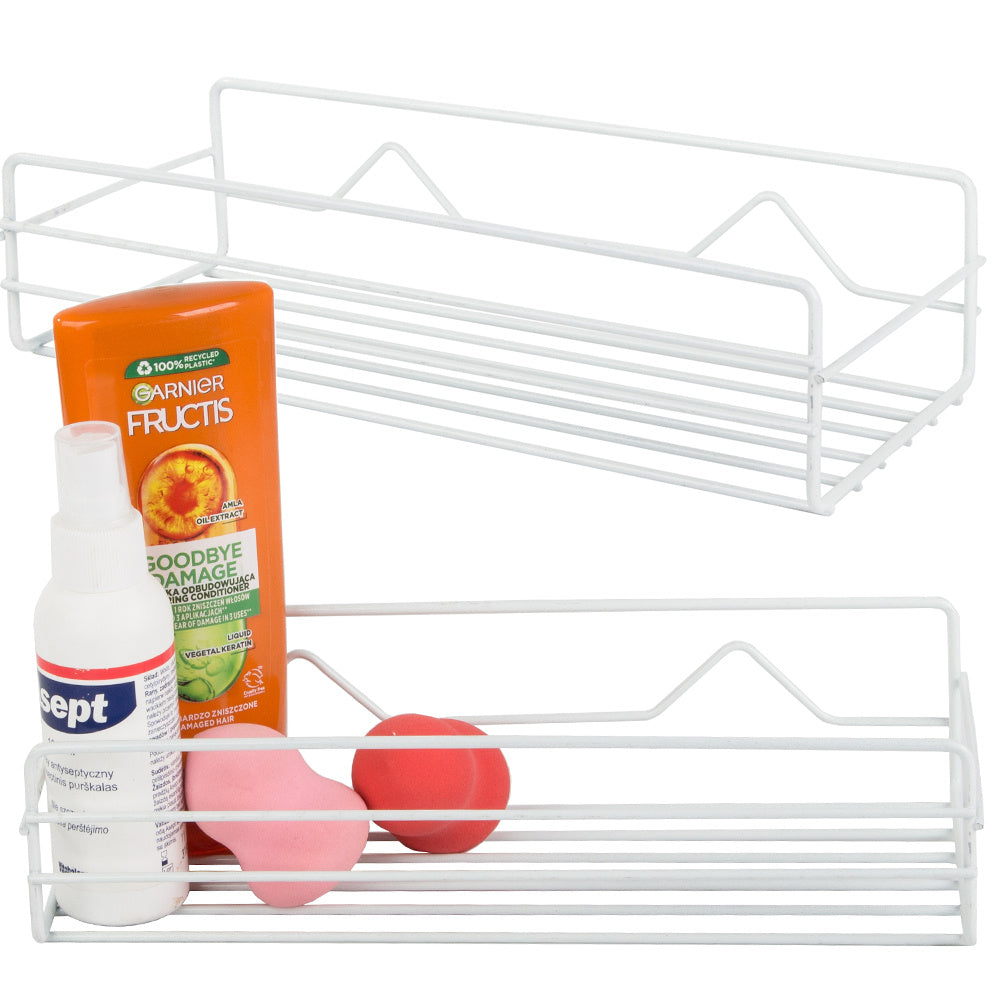 Palėpės vonios kambario dušo lentyna kabanti metalinė lentyna, Baltas, Szín, Fehér