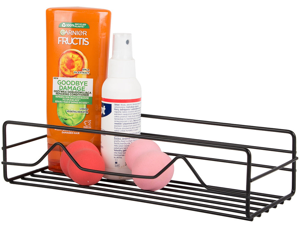 Palėpės vonios kambario dušo lentyna kabanti metalinė lentyna, Juoda, Szín, Fekete