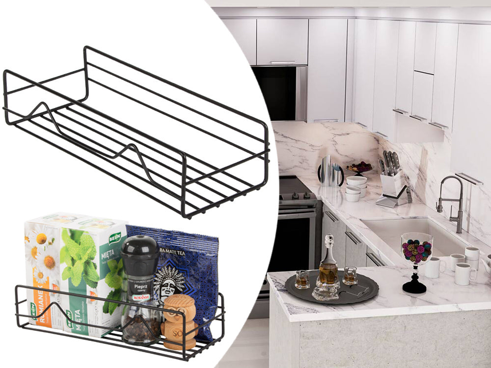 Palėpės vonios kambario dušo lentyna kabanti metalinė lentyna, Juoda, Szín, Fekete