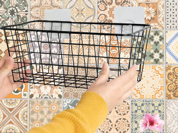 Kabantis krepšys metalinis organizatorius kabanti virtuvės lentyna juoda, Juoda, Szín, Fekete