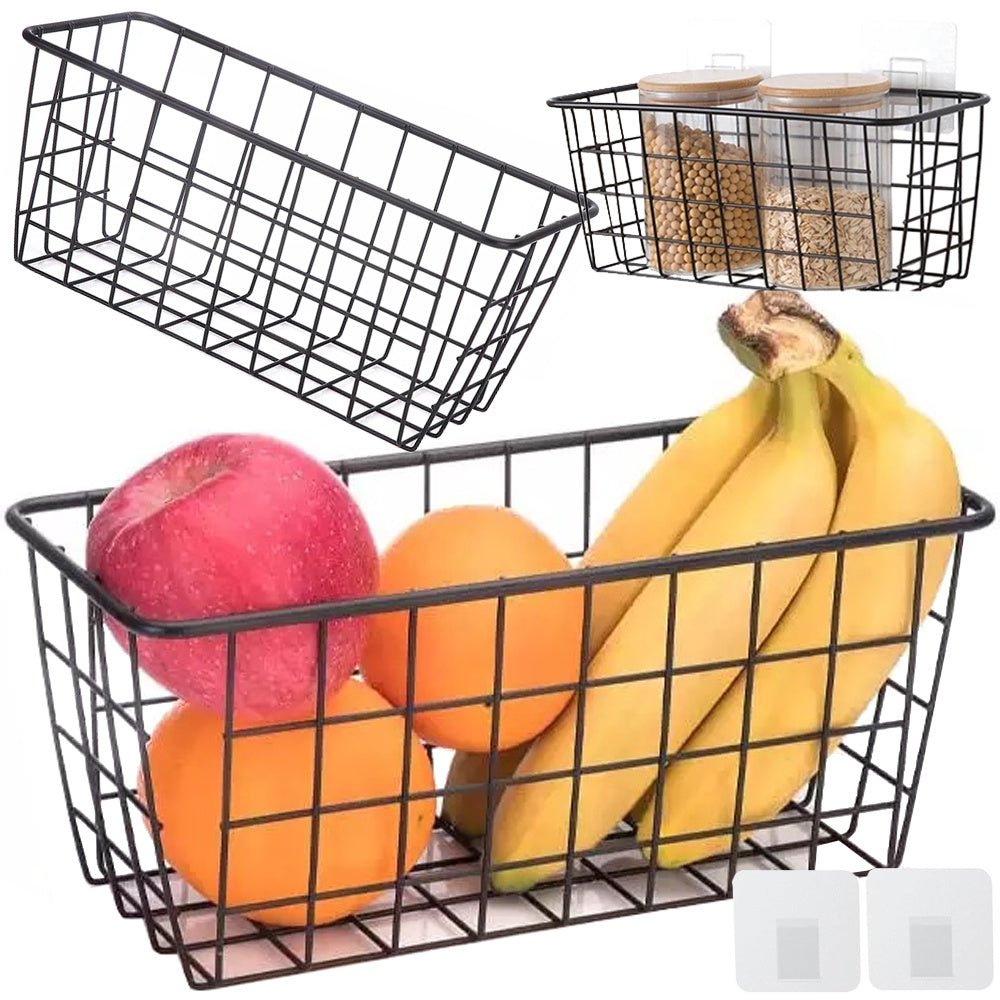 Kabantis krepšys metalinis organizatorius kabanti virtuvės lentyna juoda, Juoda, Szín, Fekete
