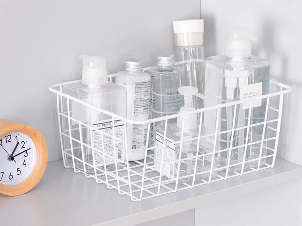 Palėpės metalinis vielos krepšelis palėpės metalinis organizatorius virtuvėje vaisiams baltas didelis, Baltas, Szín, Fehér