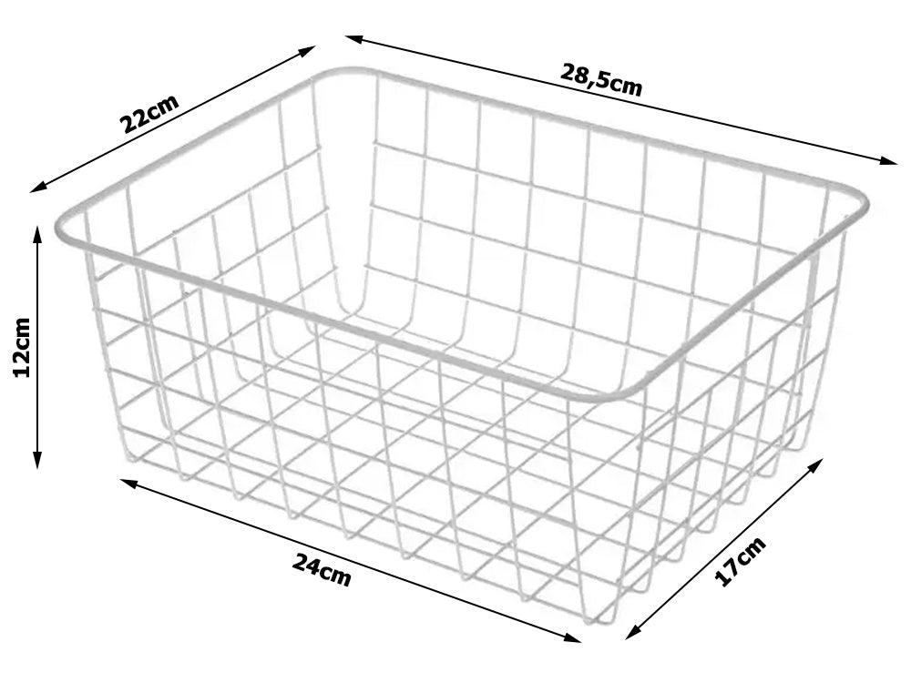 Palėpės metalinis vielos krepšelis palėpės metalinis organizatorius virtuvėje vaisiams baltas didelis, Baltas, Szín, Fehér