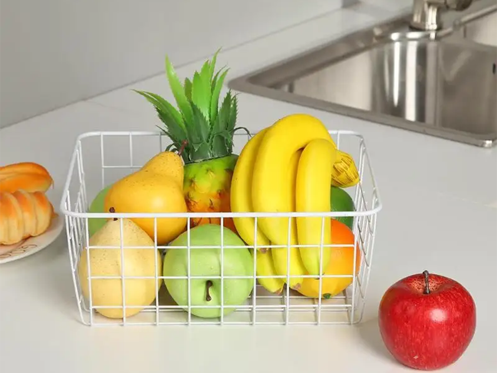 Palėpės metalinis vielos krepšelis palėpės metalinis organizatorius virtuvėje vaisiams baltas didelis, Baltas, Szín, Fehér