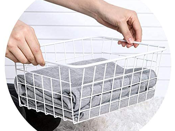 Palėpės metalinis vielos krepšelis palėpės metalinis organizatorius virtuvėje vaisiams baltas didelis, Baltas, Szín, Fehér