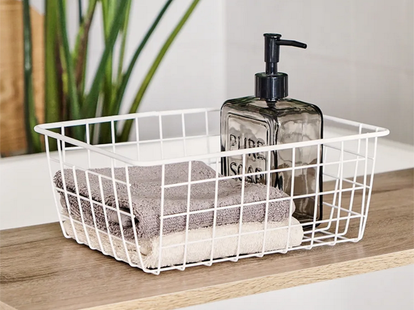 Palėpės metalinis vielos krepšelis palėpės metalinis organizatorius virtuvėje vaisiams baltas didelis, Baltas, Szín, Fehér